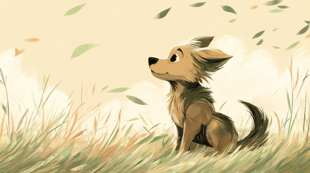 Happy Puppy in the Meadow Wall Mural