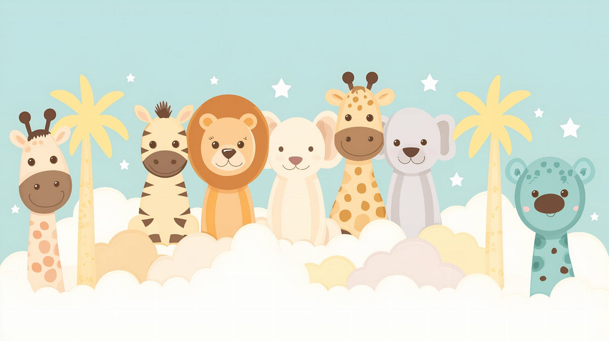 Safari Animal Friends Wall Mural