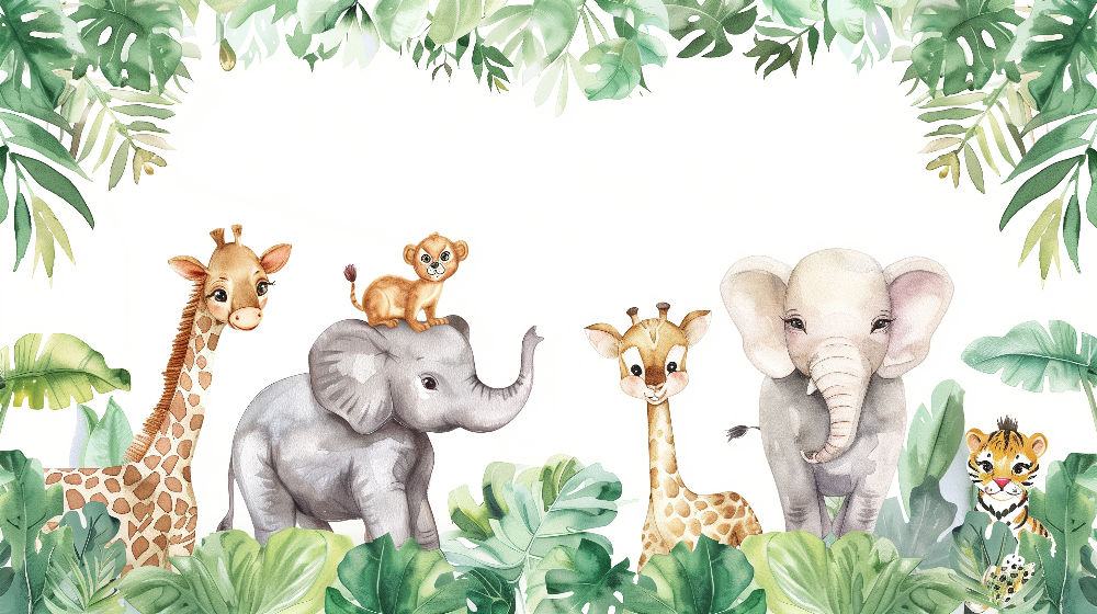 Enchanted Safari Animals Wall Mural