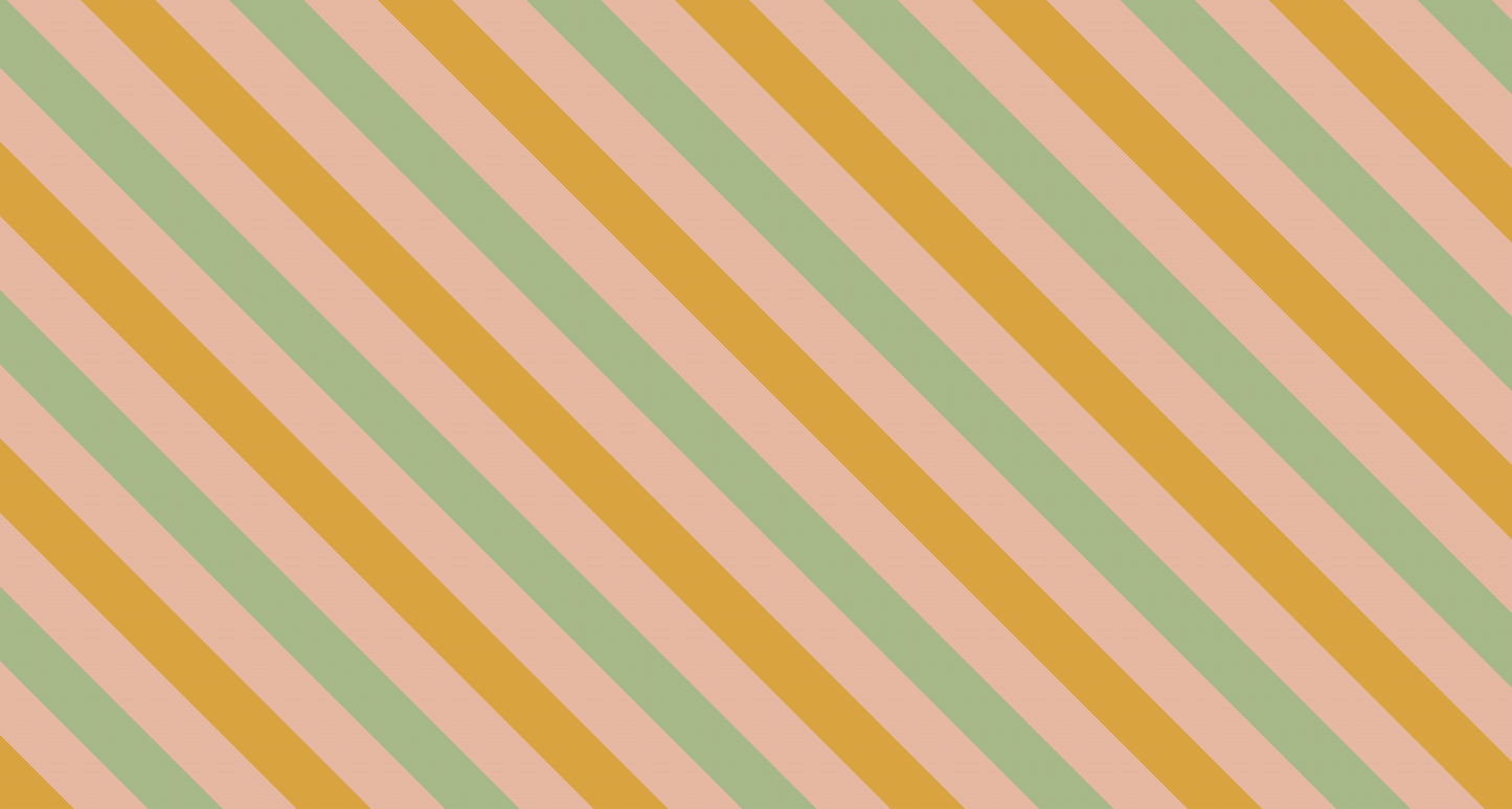 Kids-Mundo flat artwork of diagonal stripes in sage green, mustard gold and blush pink