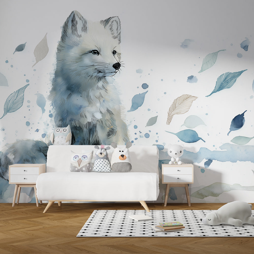Woodland fox wallpaper creating peaceful atmosphere in children's bedroom decor
