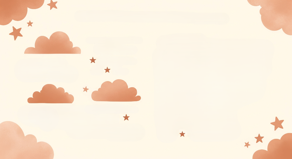 Terracotta Clouds and Stars Wall Mural
