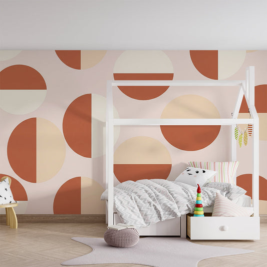 Kids-Mundo geometric circles wall mural adding bold pattern to a child's bedroom