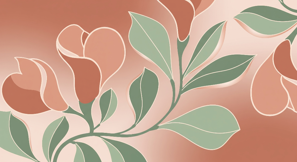 Terracotta Magnolia Bloom Wall Mural