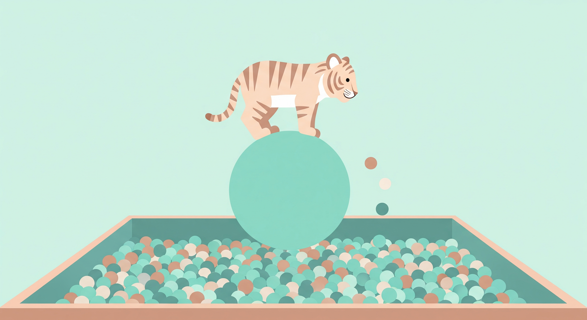 Tiger Balancing on a Ball Wall Mural