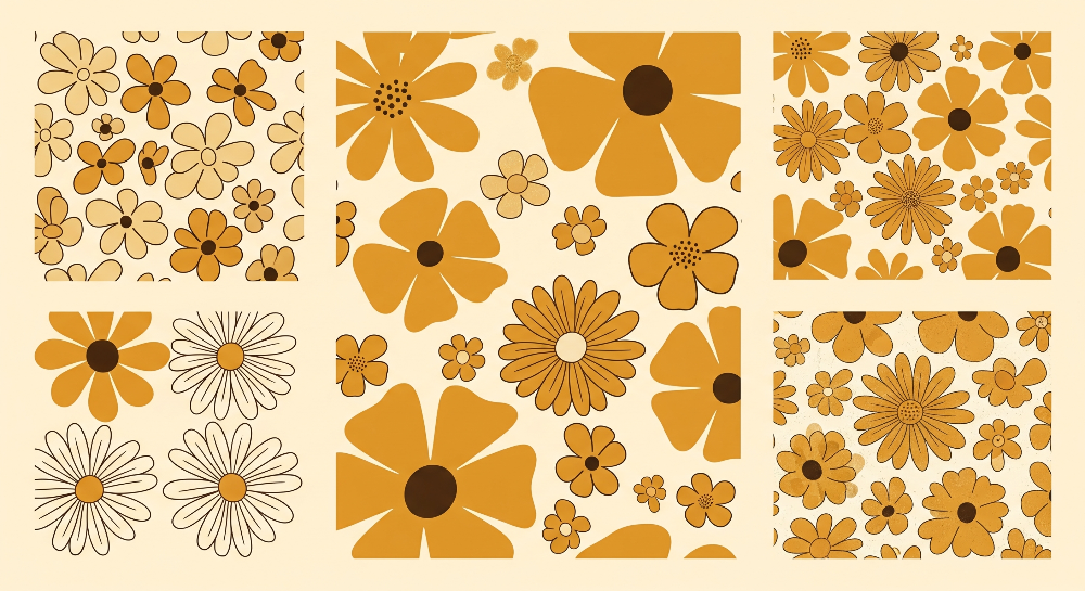 Vintage Daisy Floral Wall Mural