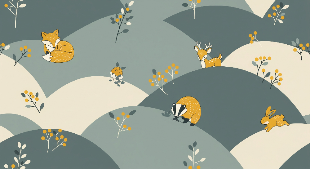 Fox, Deer and Woodland Friends Wall Mural