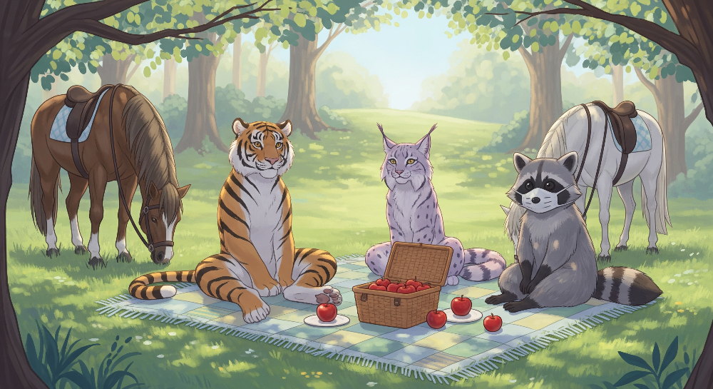 Woodland Animals Picnic Wall Mural