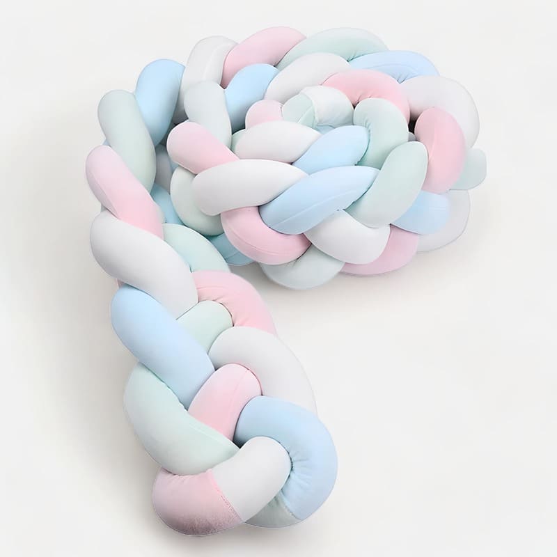 Braided Baby Bed Bumper | Soft Cotton Safety Barrier