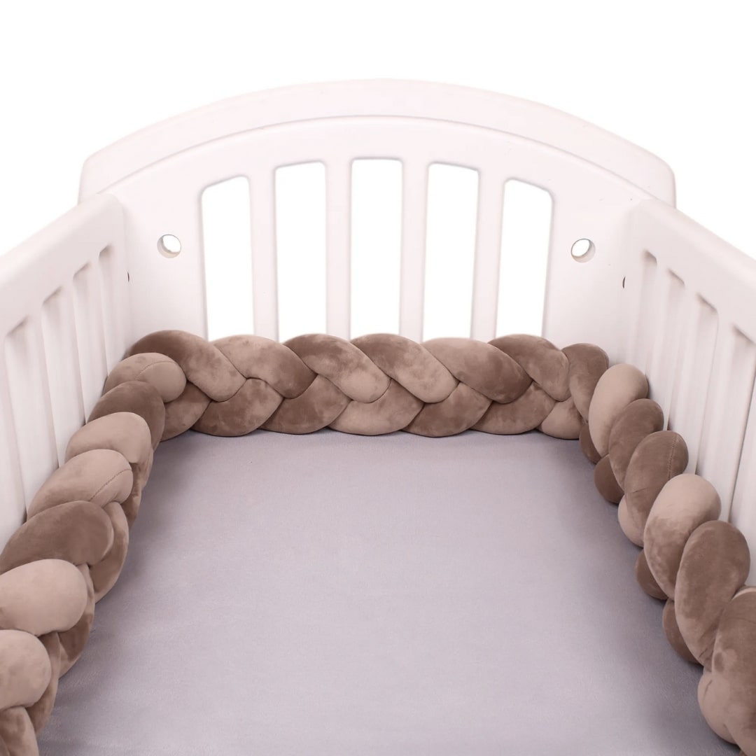 Braided Baby Bed Bumper | Soft Cotton Protection for Safety