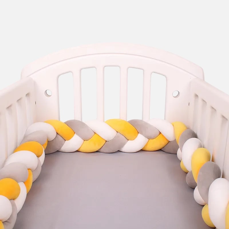 Braided Crib Bumper | Soft, Stylish, and Safe Sleep Barrier