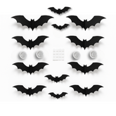 Halloween Bat Wall Decor | LED 3D Glow-in-the-Dark Bats