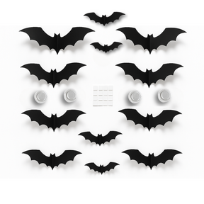 Halloween Bat Wall Decor | LED 3D Glow-in-the-Dark Bats