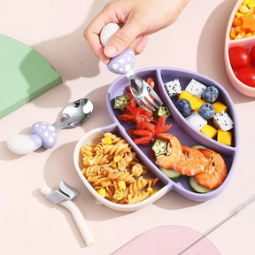 Silicone Toddler Feeding Plate | Non-Slip Design for Easy Self-Feeding
