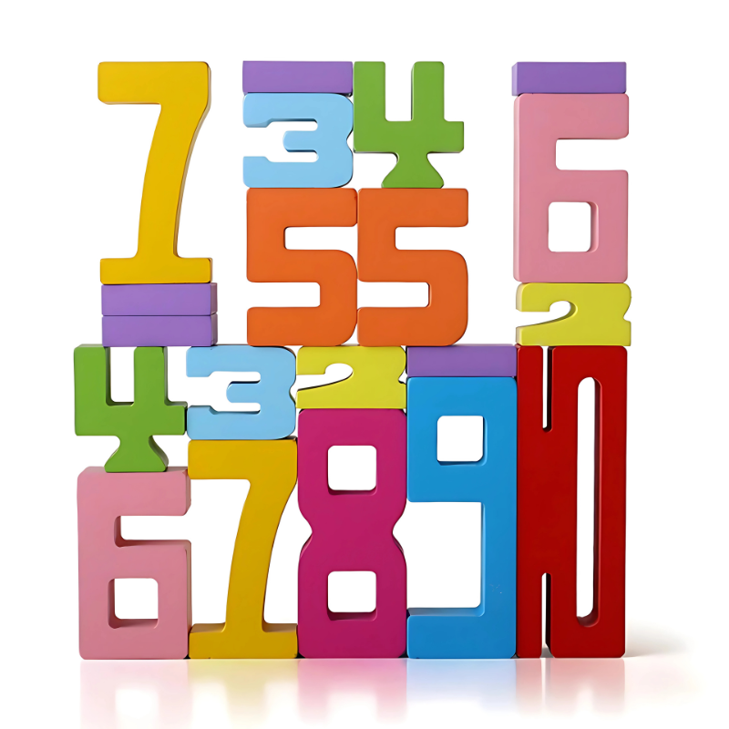 Math Stacking Blocks for Toddlers | Eco-Friendly Learning Toy with Colorful Design