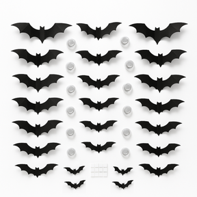 Halloween Bat Wall Decor | LED 3D Glow-in-the-Dark Bats