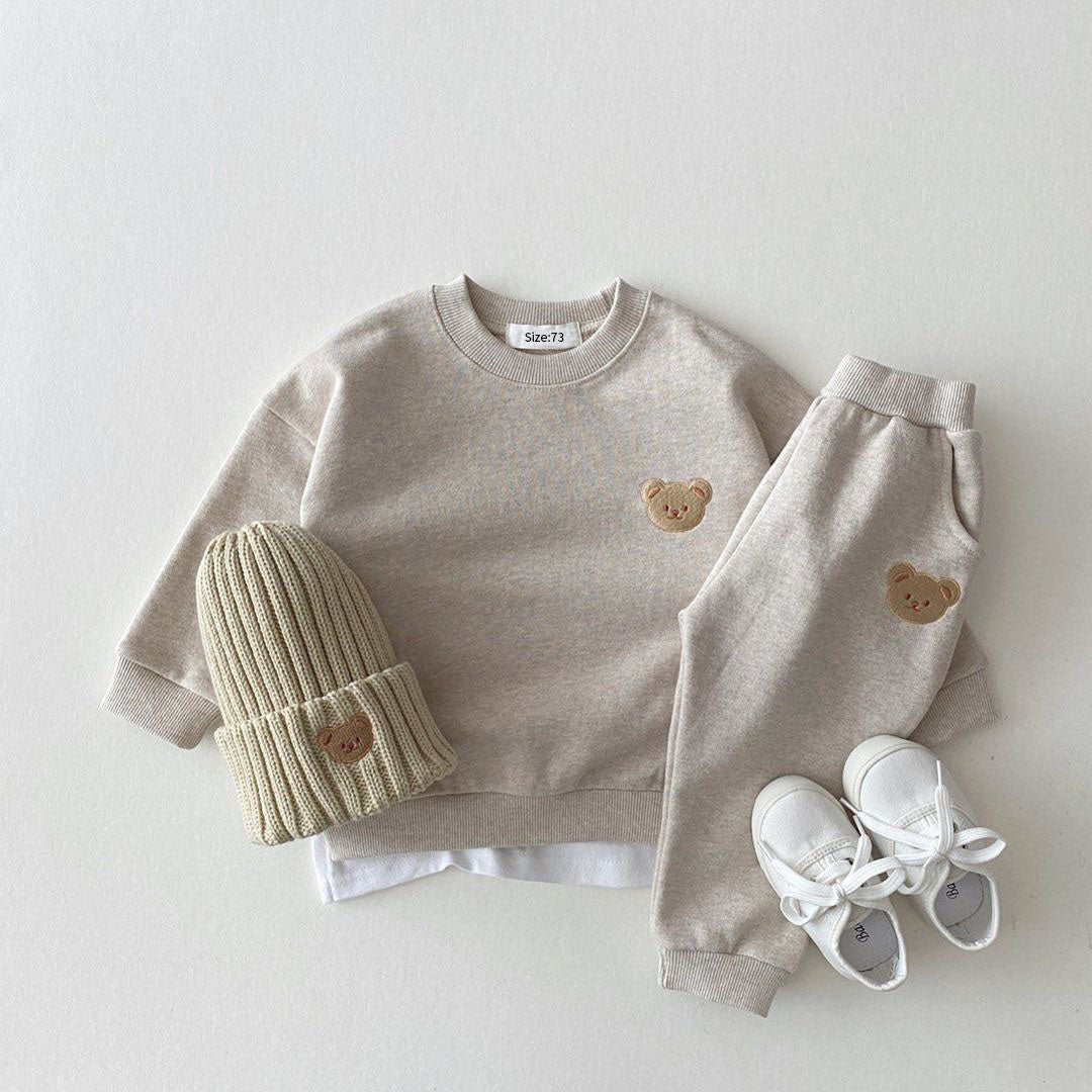 Kids Bear Jogging Set | Comfy Sweatshirt, Pants & Hat