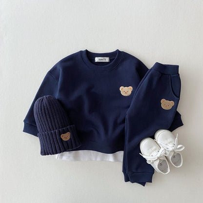Kids Bear Jogging Set | Comfy Sweatshirt, Pants & Hat