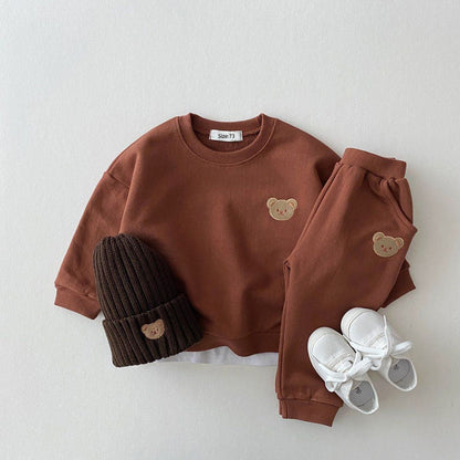 Kids Bear Jogging Set | Comfy Sweatshirt, Pants & Hat