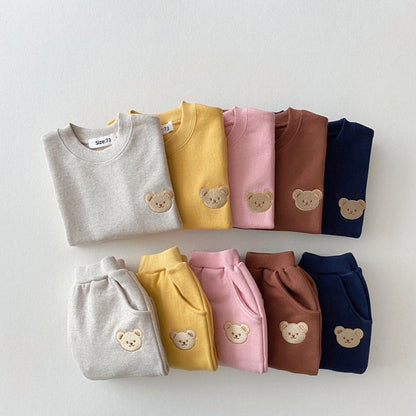 Kids Bear Jogging Set | Comfy Sweatshirt, Pants & Hat