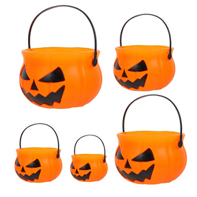 Halloween Pumpkin Baskets Set | Lightweight, Reusable Candy Holders