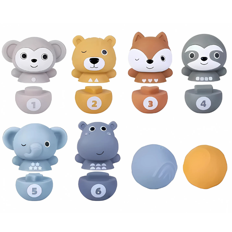 Educational Stacking Toy Set | Colorful Animal Pins for Fun Learning