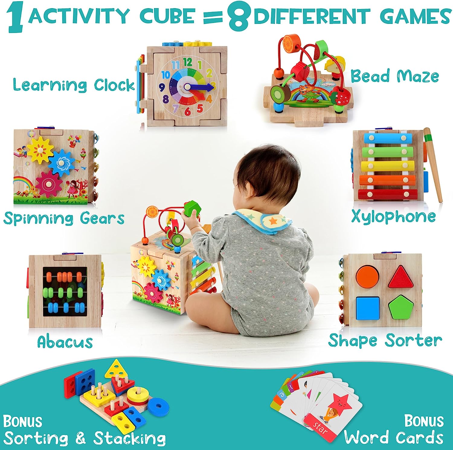 Activity Cube for Toddlers | 8 Educational Games for Fun