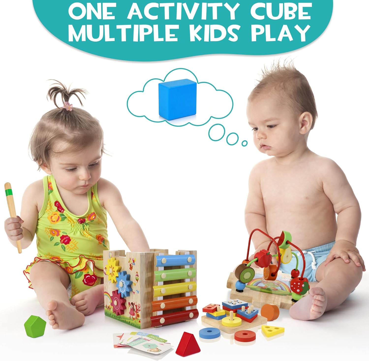 Montessori Activity Cube | 8 Engaging Learning Games for Toddlers