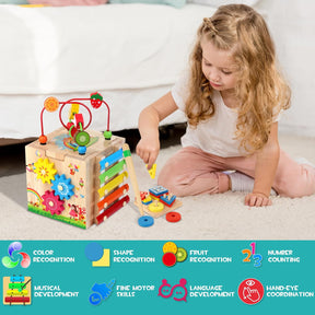 Montessori Activity Cube | 8 Engaging Learning Games for Toddlers