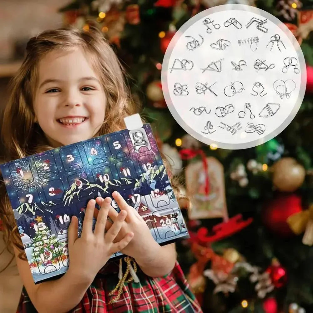 Metal Advent Calendar Puzzles | 24-Day Fun Countdown Challenge