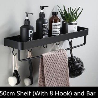 Black Aluminum Wall Shelf | Modern Minimalist Space-Saving Design
