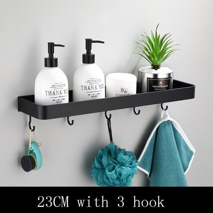 Black Aluminum Wall Shelf | Modern Minimalist Space-Saving Design