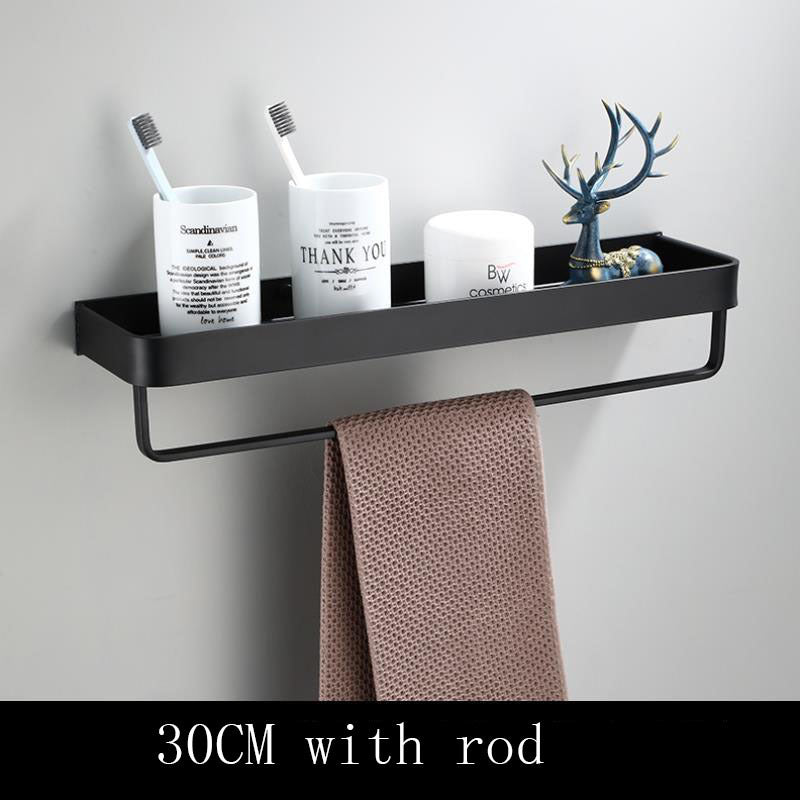 Black Aluminum Wall Shelf | Modern Minimalist Space-Saving Design