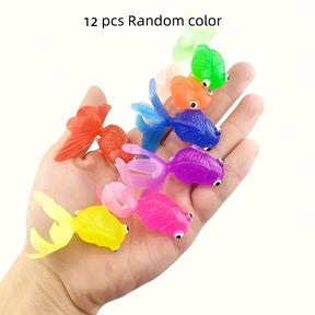 Floating Rubber Fish Toys | Colorful 12-Pack for Bath Fun