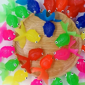 Floating Rubber Fish Toys | Colorful 12-Pack for Bath Fun