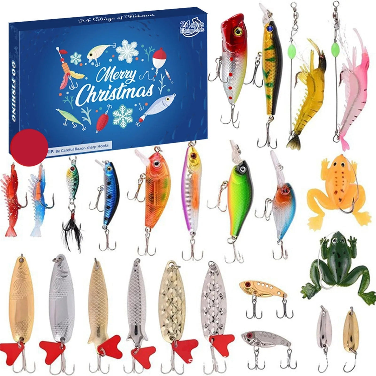 Fishing Advent Calendar | Waterproof Compact Gift with 24 Surprises