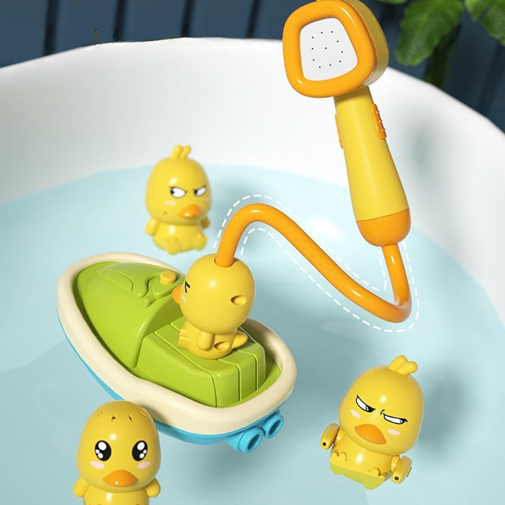 Floating Duck Bath Toy Set | Interactive Shower and Motorized Boat