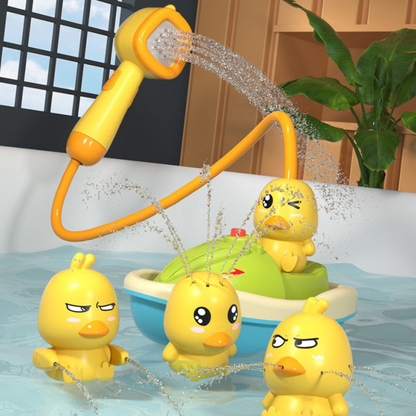 Floating Duck Bath Toy Set | Interactive Shower and Motorized Boat