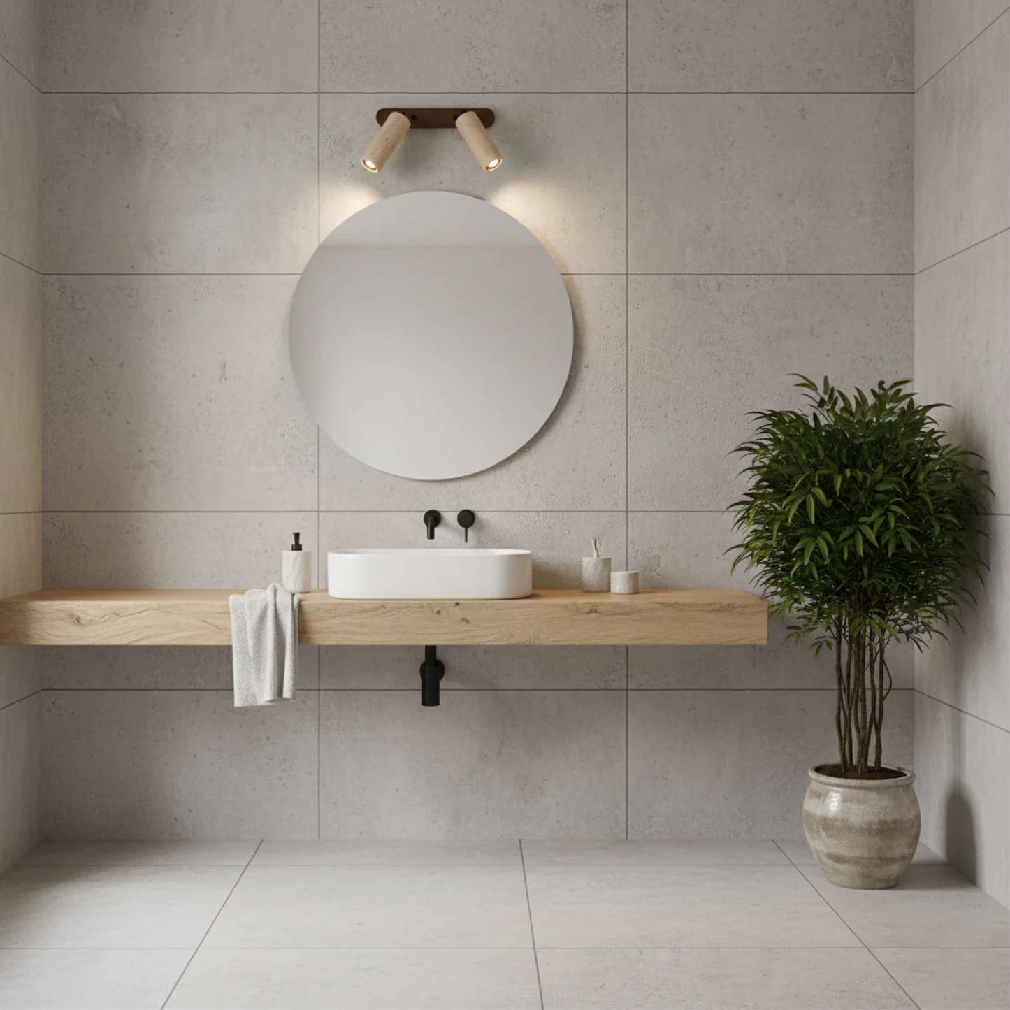 Travertine Wall Lamp | Adjustable LED Light Direction