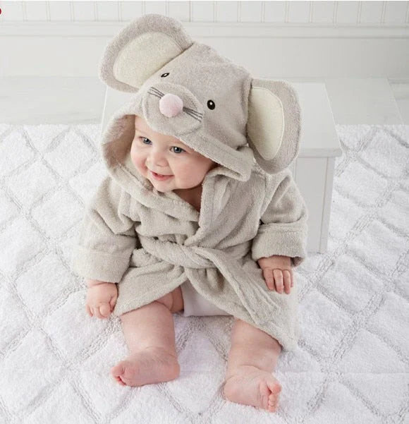 Baby Bathrobe for Toddlers | Soft Absorbent Cotton with Animal Design