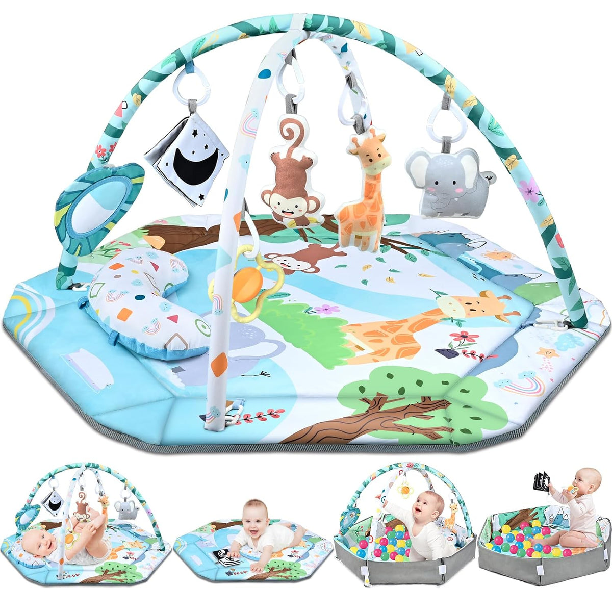 Baby Play Mat with Toys | Soft, Breathable, Washable Design