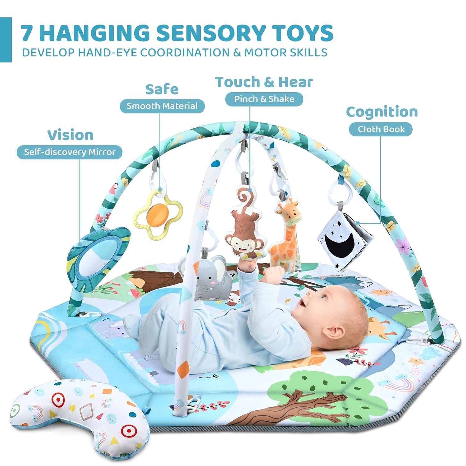 Baby Play Mat with Toys | Soft, Breathable, Washable Design