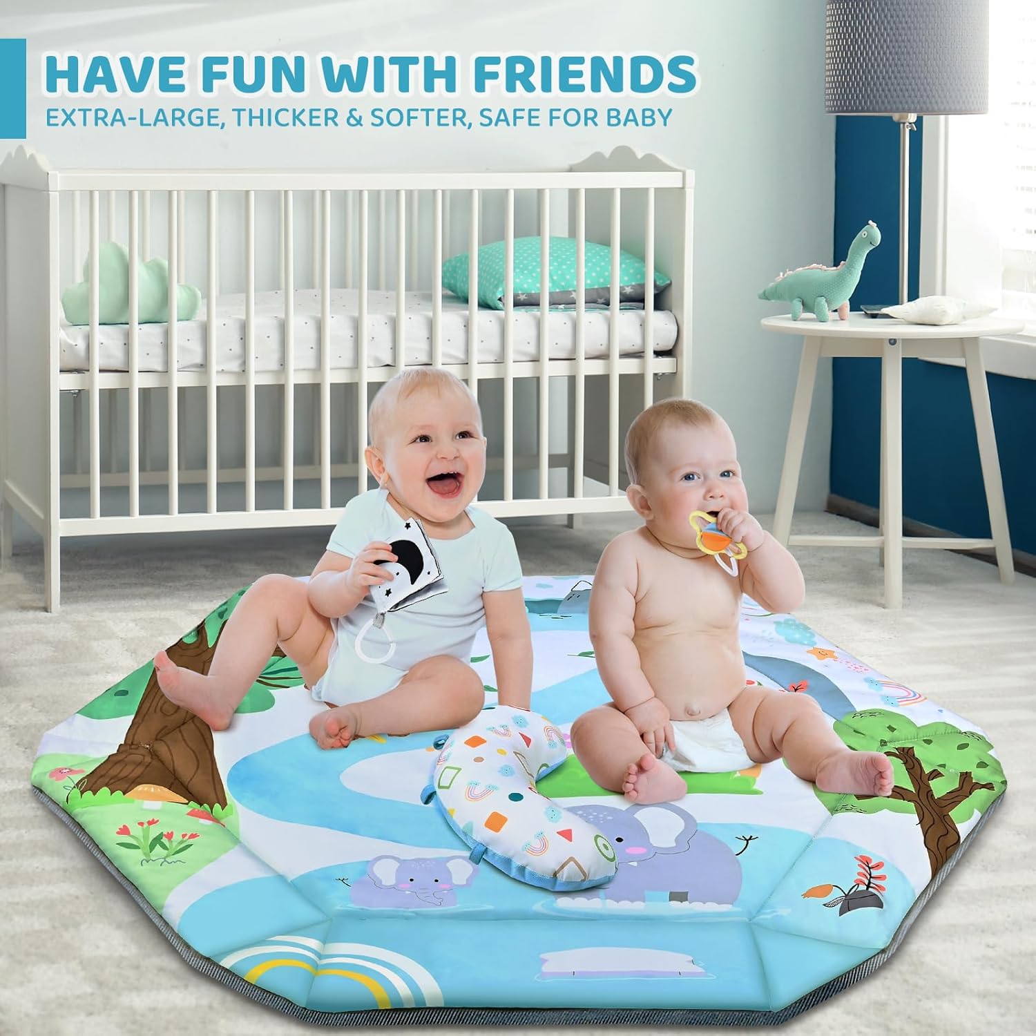 Baby Play Mat with Toys | Soft, Breathable, Washable Design