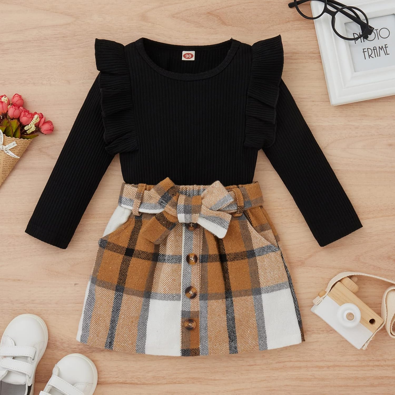 Knitted Turtleneck Skirt Set | Warm Cotton Outfit for Winter