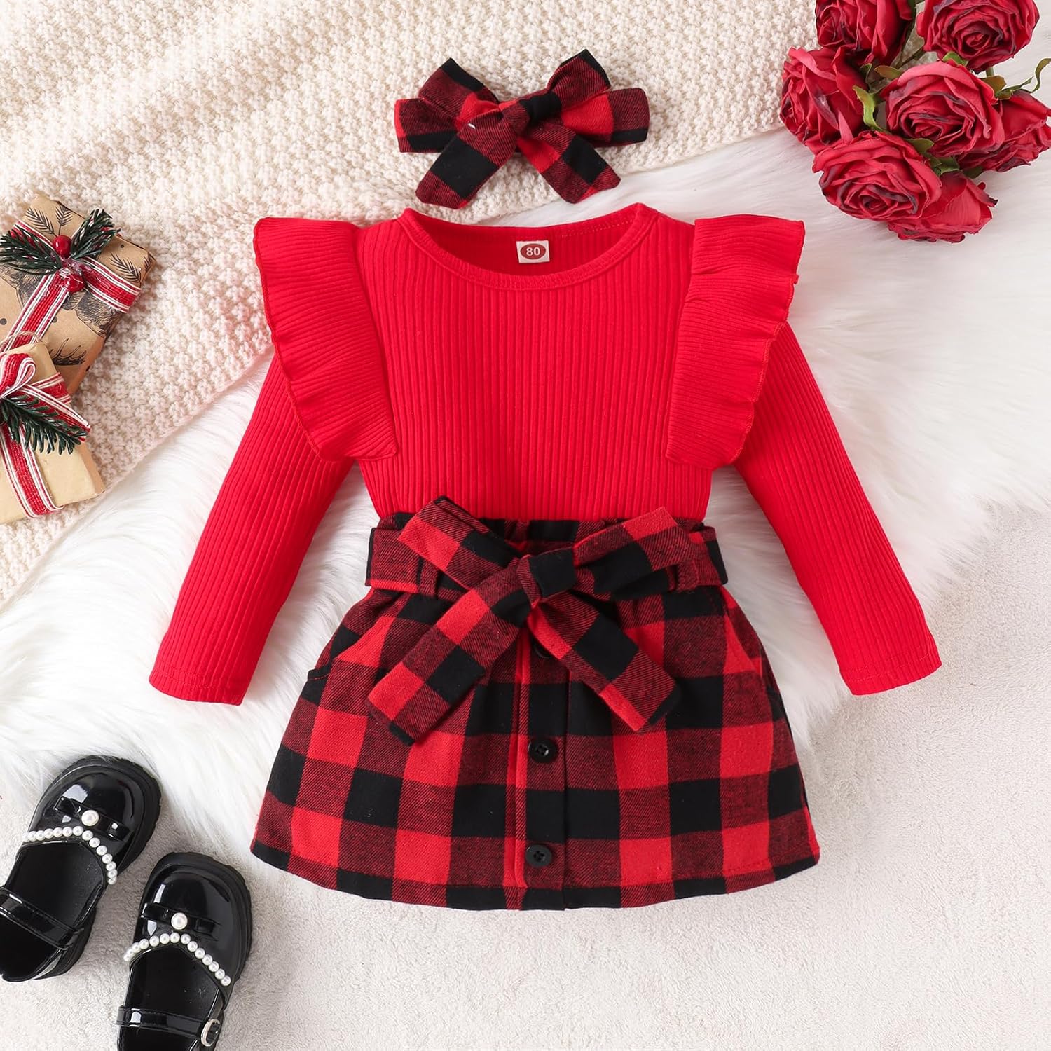 Knitted Turtleneck Skirt Set | Warm Cotton Outfit for Winter