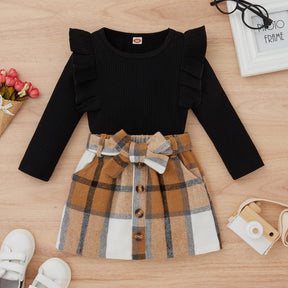 Knitted Turtleneck Skirt Set | Warm Cotton Outfit for Winter
