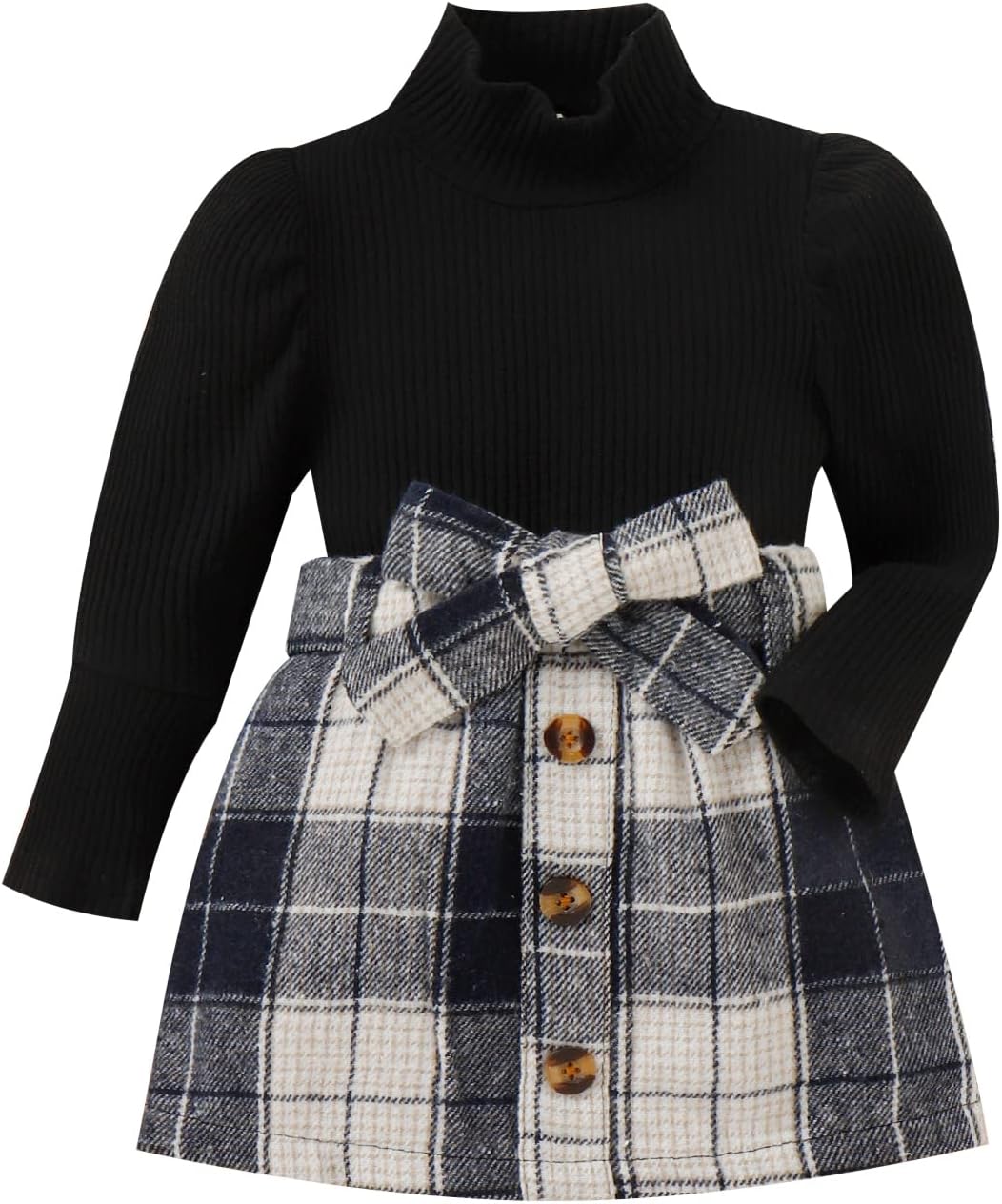 Knitted Turtleneck Skirt Set | Warm Cotton Outfit for Winter