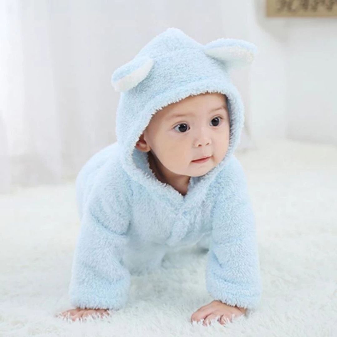 Baby Bear Hooded Onesie | Soft, Warm Outfit with Ears