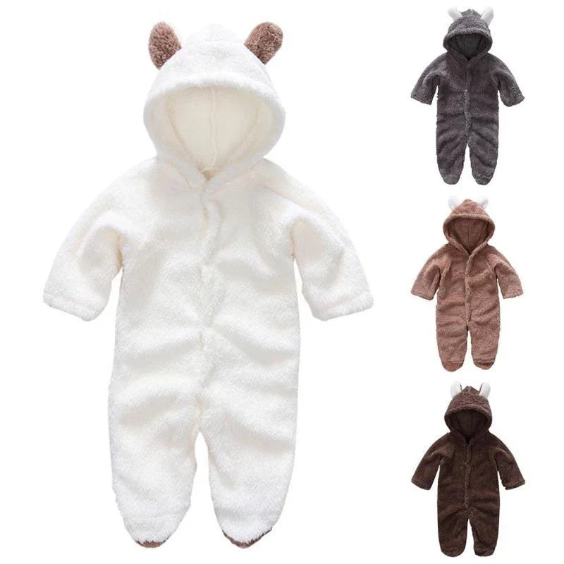 Baby Bear Hooded Onesie | Soft, Warm Outfit with Ears