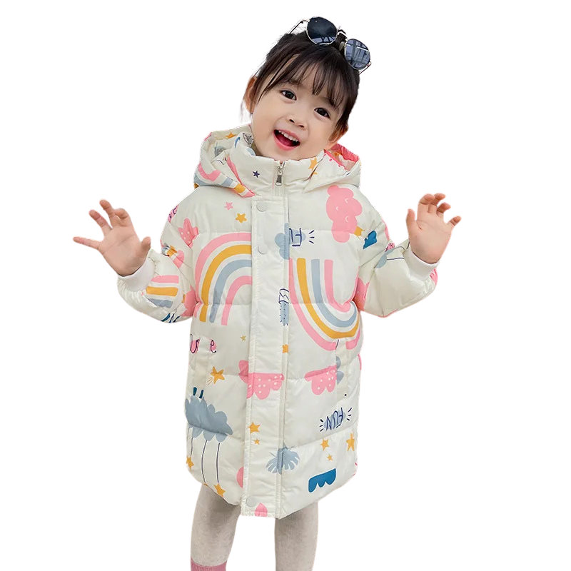 Warm Hooded Coat for Kids | Soft, Playful Cloud Prints
